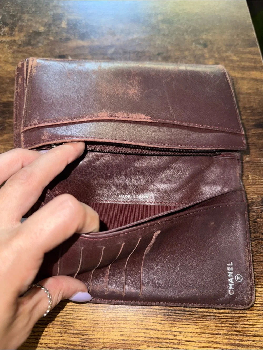 CHANEL Black Quilted Open Flap Wallet